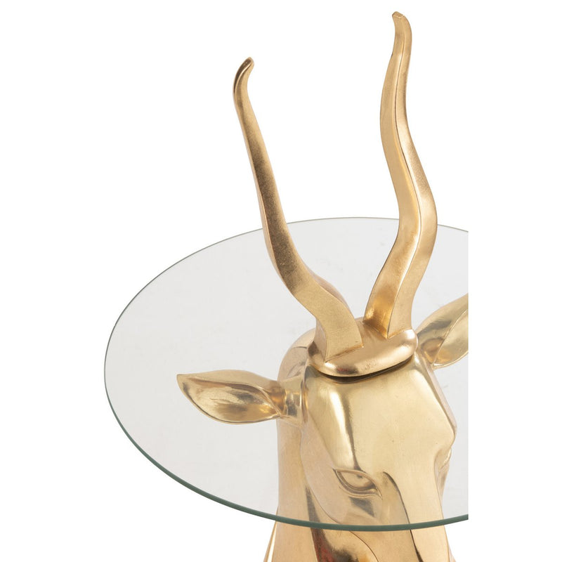 Bijzettafel Antelope polyresin glas goud 83 cm