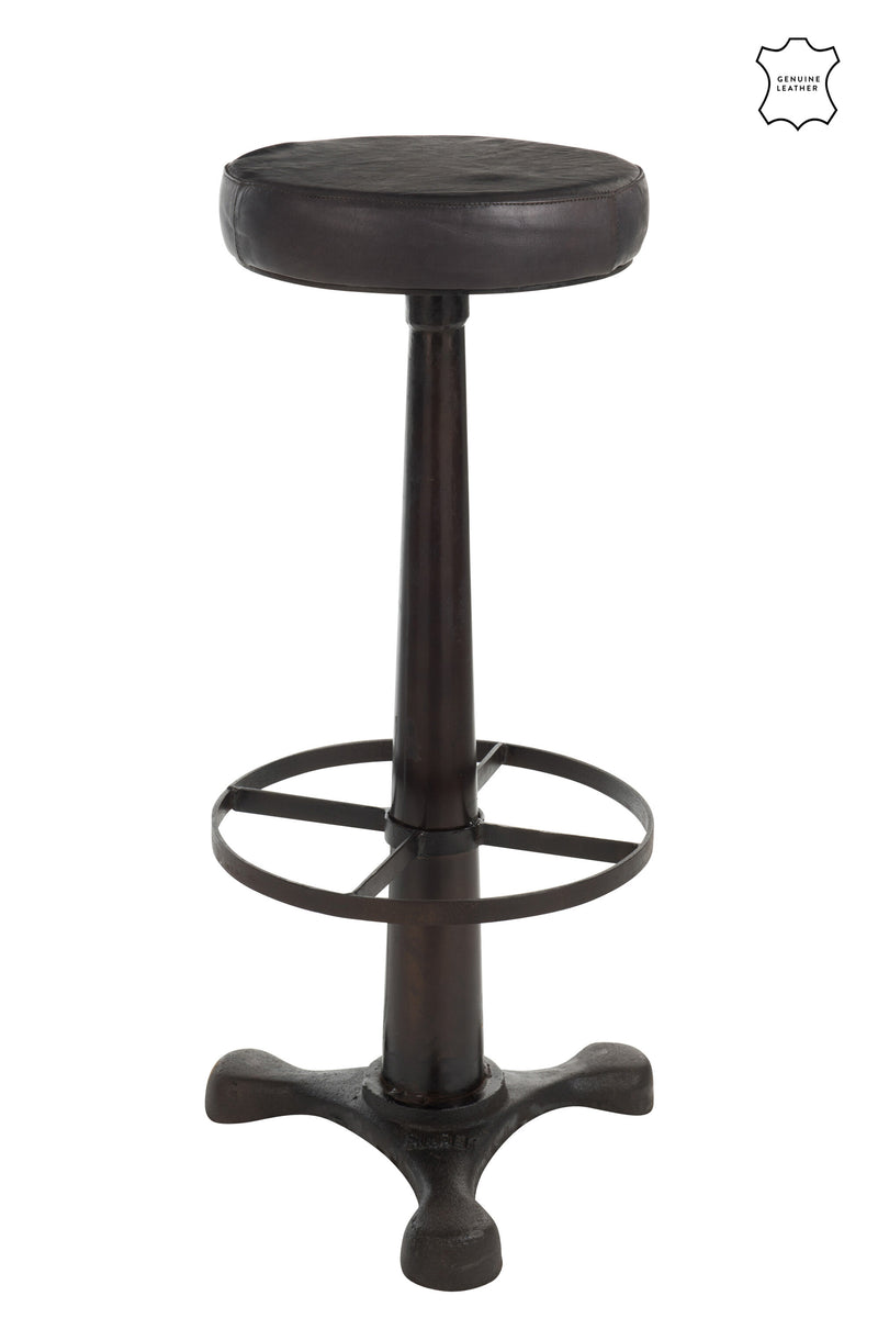 Luxus und Komfort vereint Der Premium Barhocker aus Leder und Metall schwarz oder braun