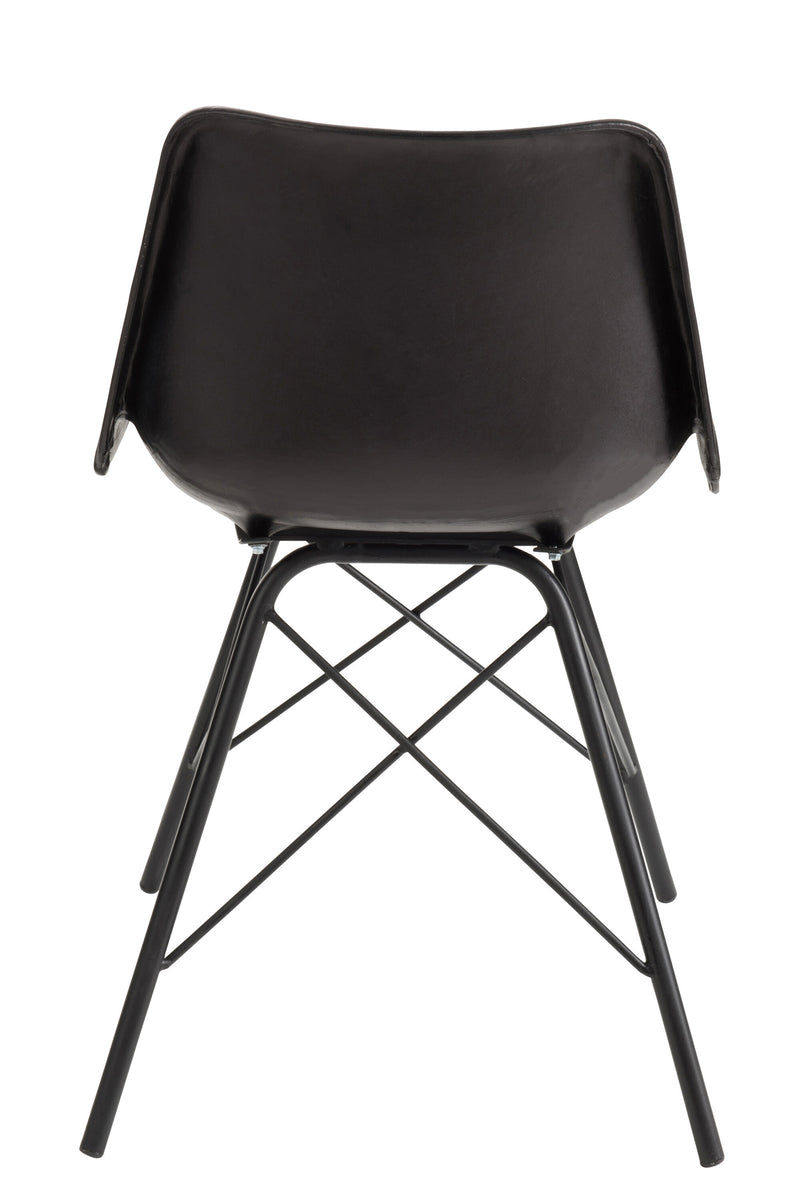 2er Set Loft Echtleder Stühle - Urbaner Chic in Schwarz oder Dunkelbraun