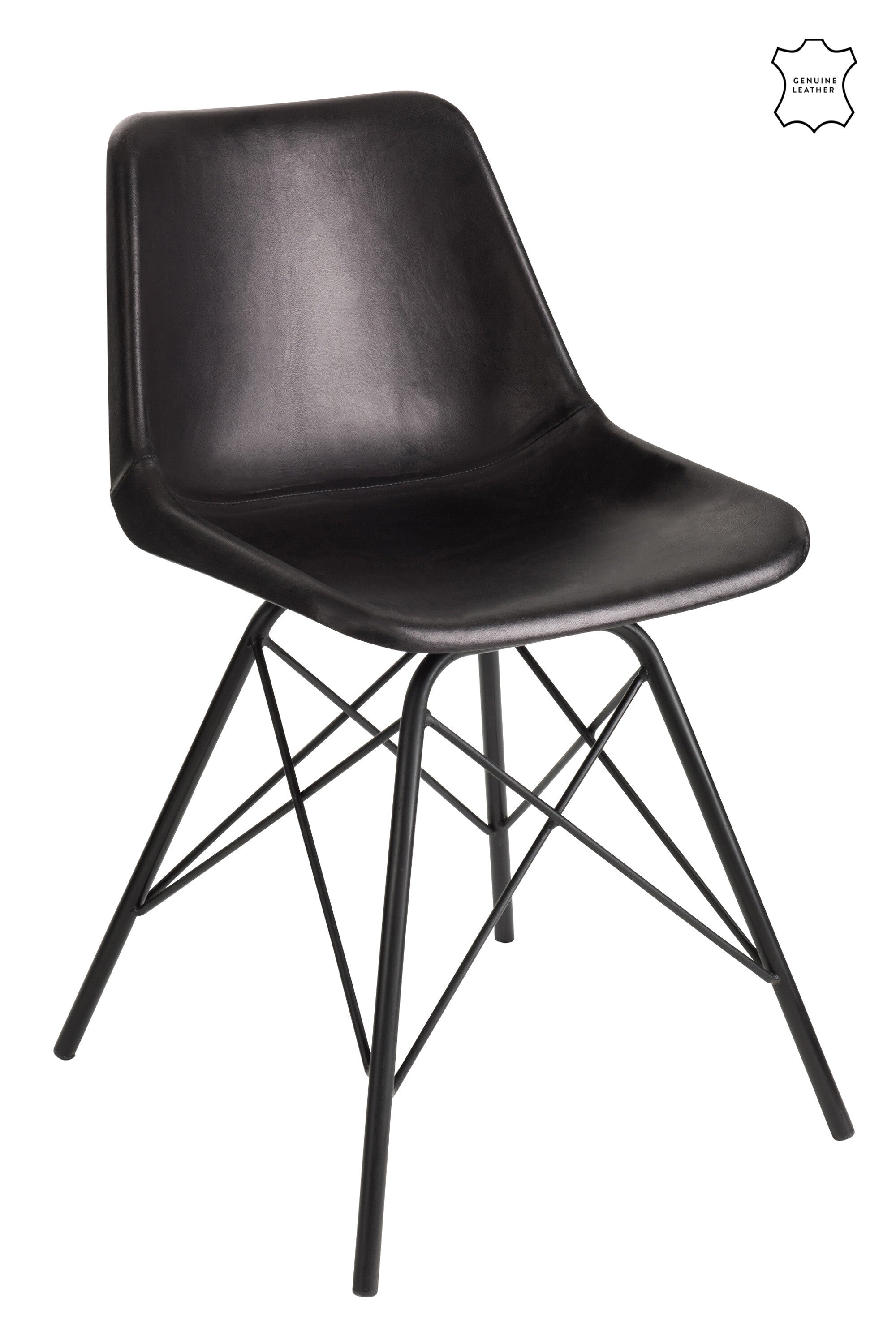 2er Set Loft Echtleder Stühle - Urbaner Chic in Schwarz oder Dunkelbraun