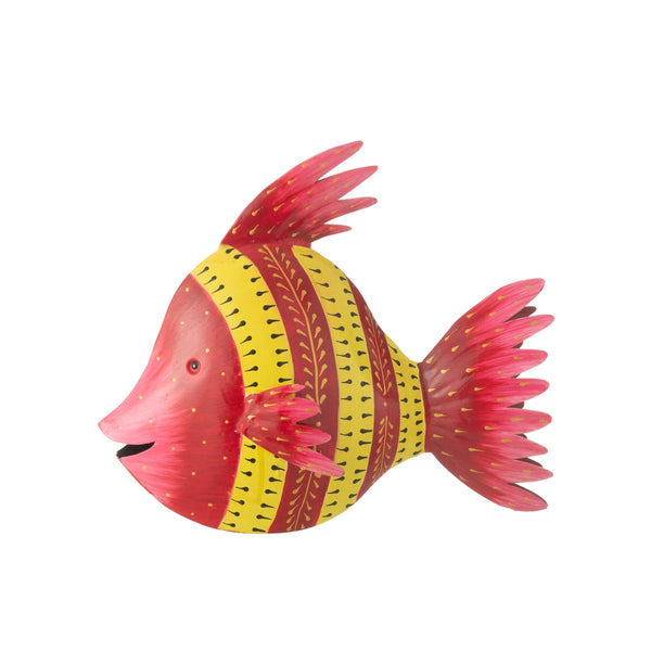 Deko Fisch aus Metall – Handbemalte Skulptur 34cm