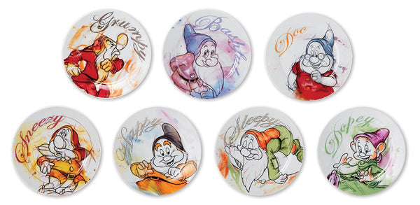 Disney 7 Dwarfs dessert plate set 19 cm porcelain plate in gift packaging 