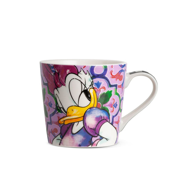 Set of 4 Disney cups 'Daisy Duck' - porcelain, 13.5 cm wide, in gift packaging 