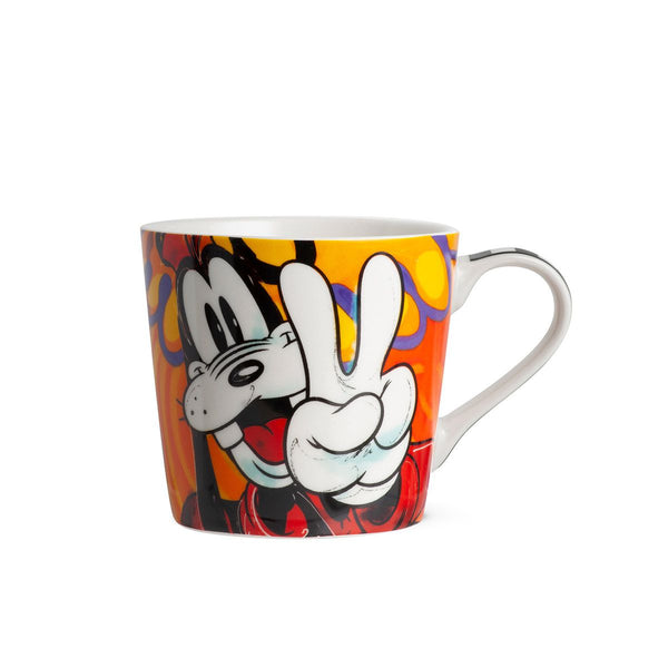 Set of 4 Disney cups 'Goofy' - porcelain, 13.5 cm wide, in gift packaging 