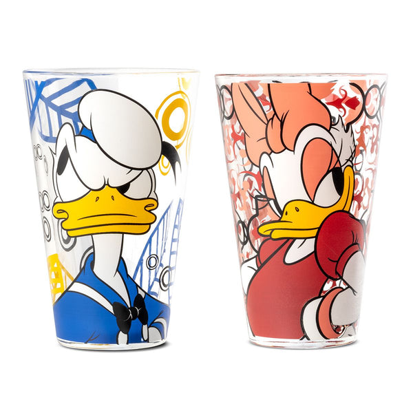 Set of 4 Disney glasses Donald &amp; Daisy - Assorted twice