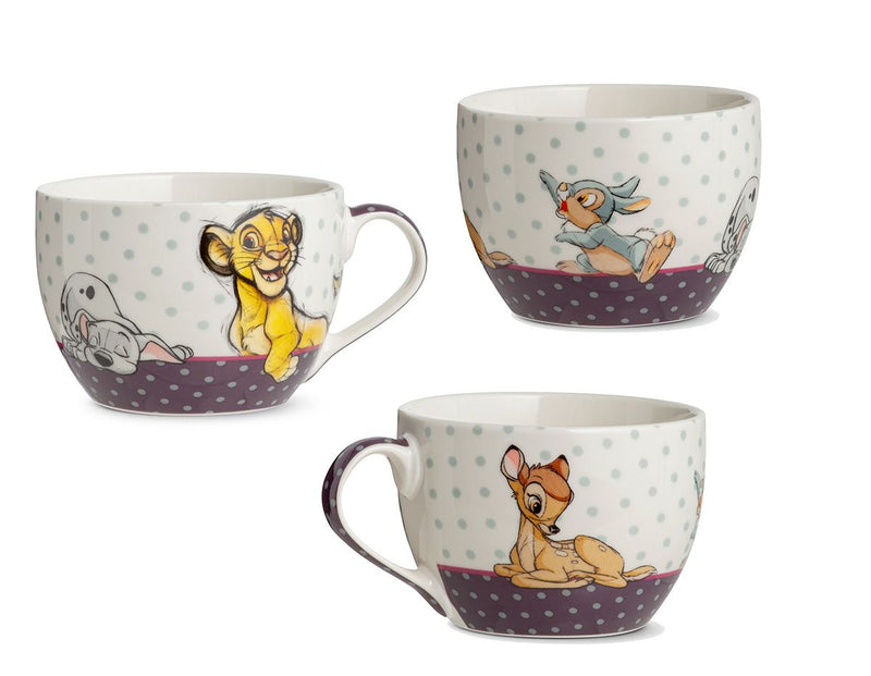 3er Set Disney Cappuccinotassen 'Animals' – Porzellan in Geschenkverpackung
