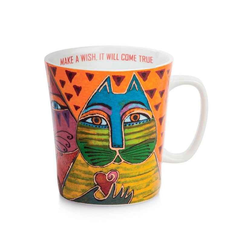 4er Set "Fantastic Felines" Porzellanbecher – "Make a Wish, It Will Come True"