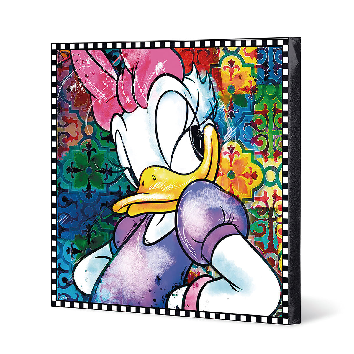 Wandbild Daisy Pop Art mehrfarbig 70x70cm Leinwand quadratisch