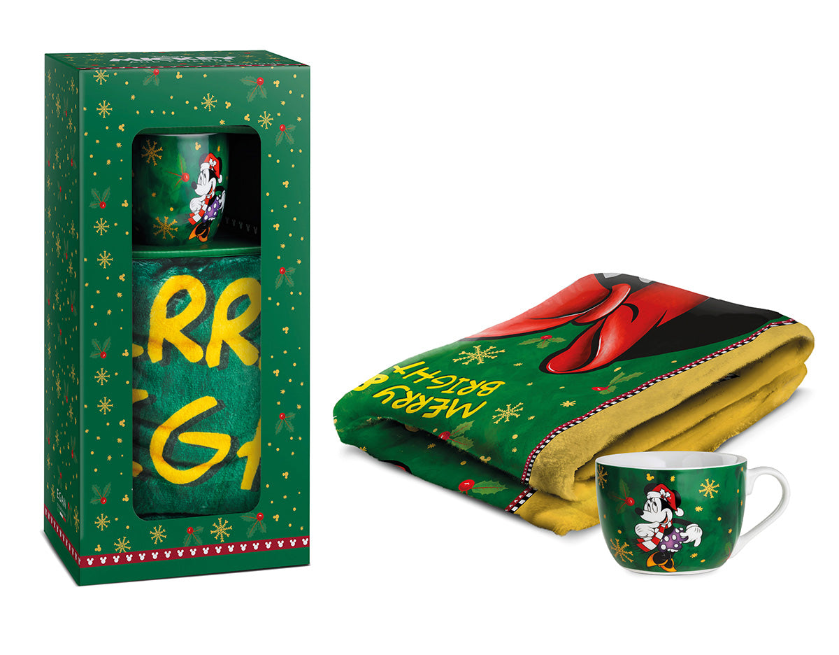 Cappuccinotasse Decke Minnie Mouse - Winter Magic Porzellan Textil grün