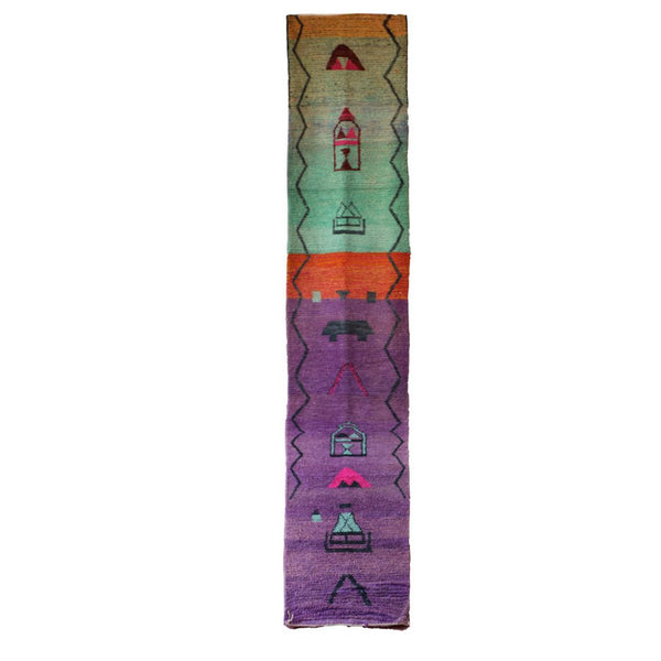 Farbenfroher Berber-Boujaad-Flurteppich, 80 x 583 cm