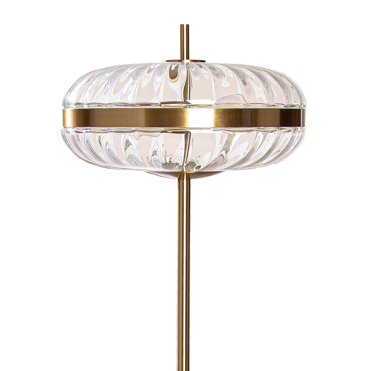 Glamour Shine Stehleuchte Gold mit Glas Schirm und 2x E27 Fassung 150cm