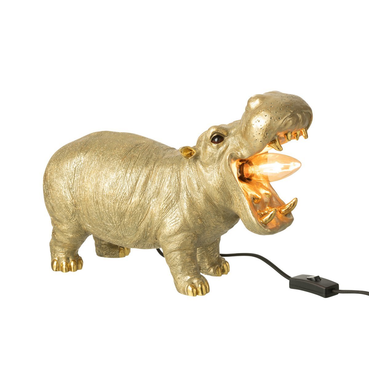 J-Line Tischlampe Nil Pferdesharz Golden