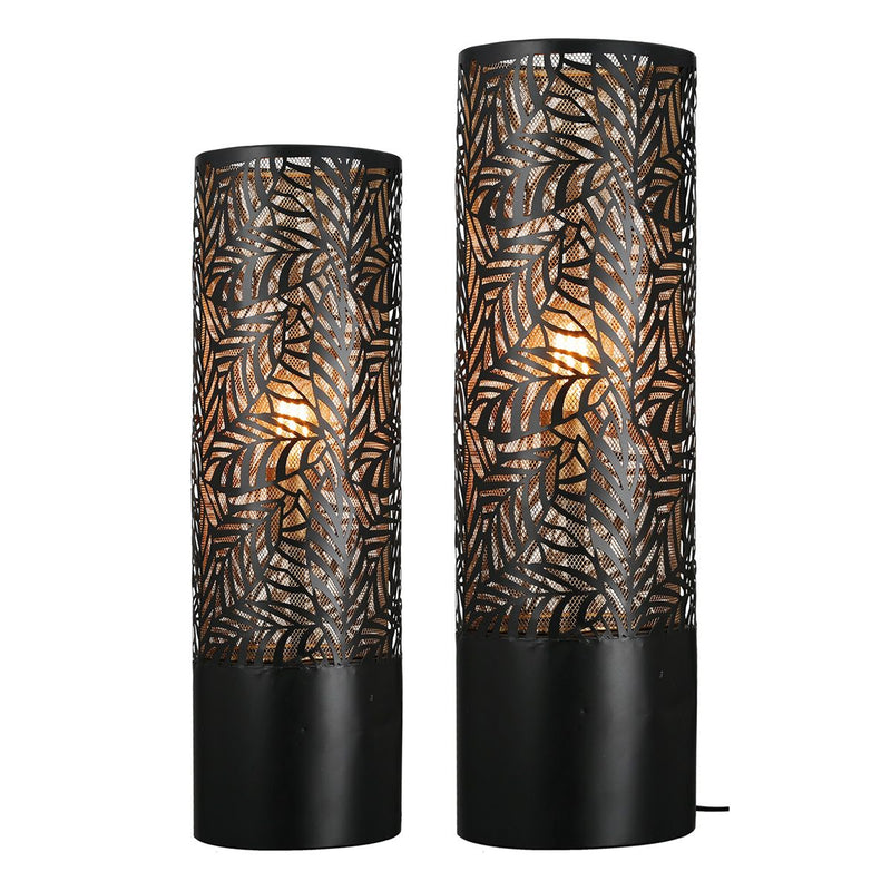 Zwarte metalen vloerlamp Nature met een delicaat design – verkrijgbaar in twee maten