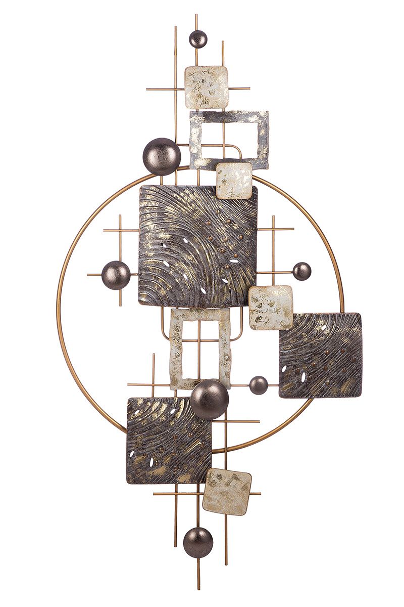 Orbit - Abstraktes Metall Wandrelief mit geometrischer Komposition