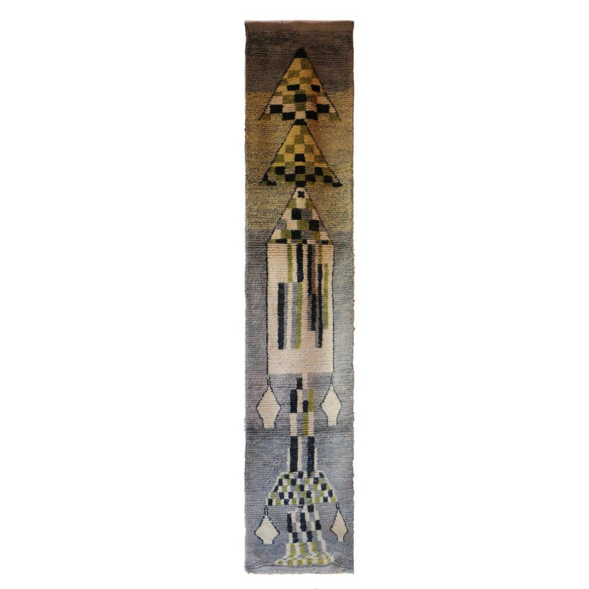 Marokkanischer Berber-Flurteppich aus reiner Wolle, 73 x 384 cm