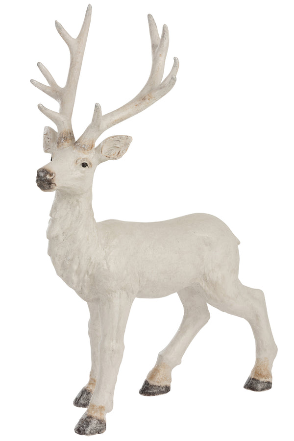 Deer figures made of magnesia in white - elegance for indoor and outdoor use. Height 104cm or 67cm