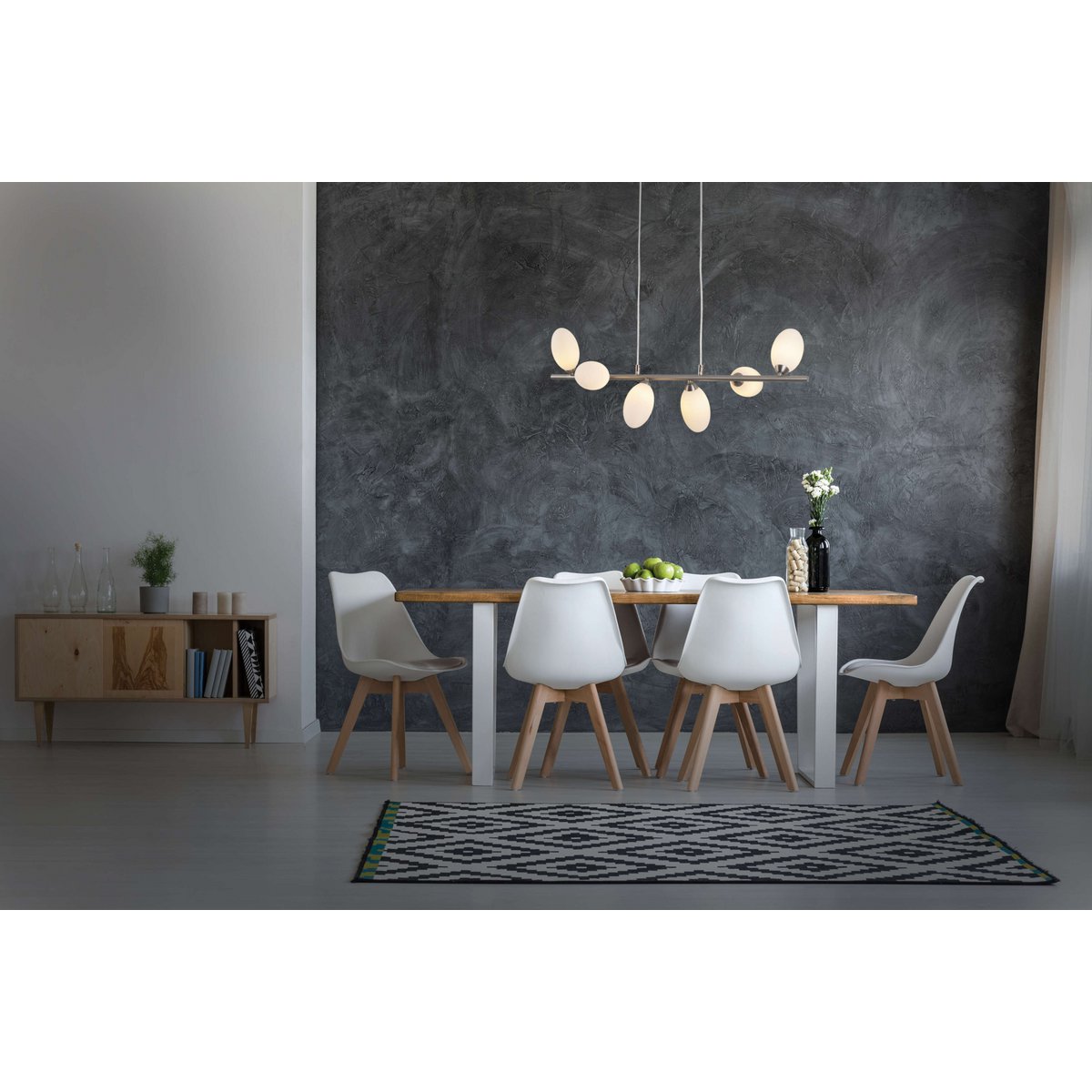 LED pendant light "Eleganza" 6-bulb. L: 80cm