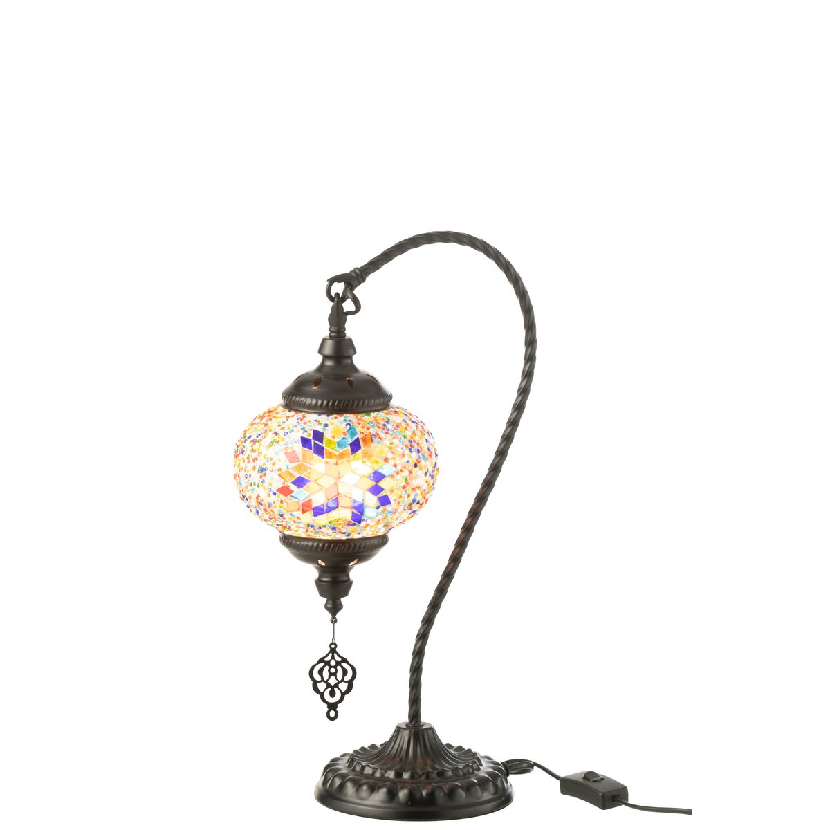 Mosaik Tischlampe Haengend Orange