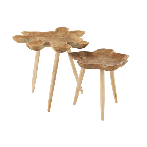Side table set Splash – set of 2 made of natural teak