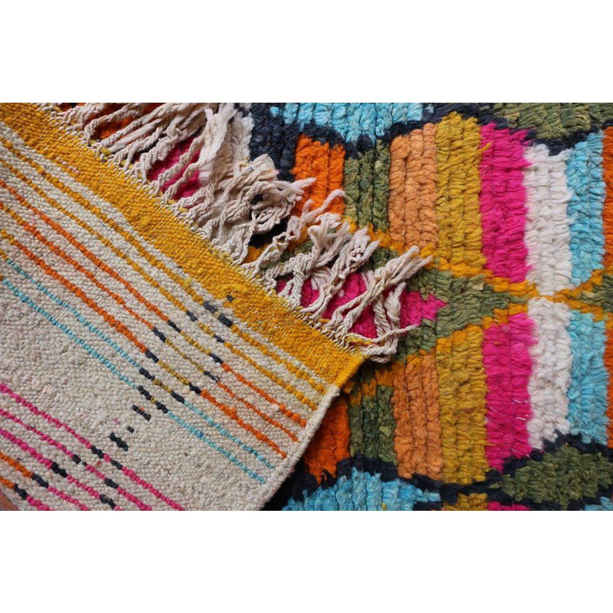 Marokkanischer Berber-Flurteppich aus reiner Wolle, 73 x 390 cm