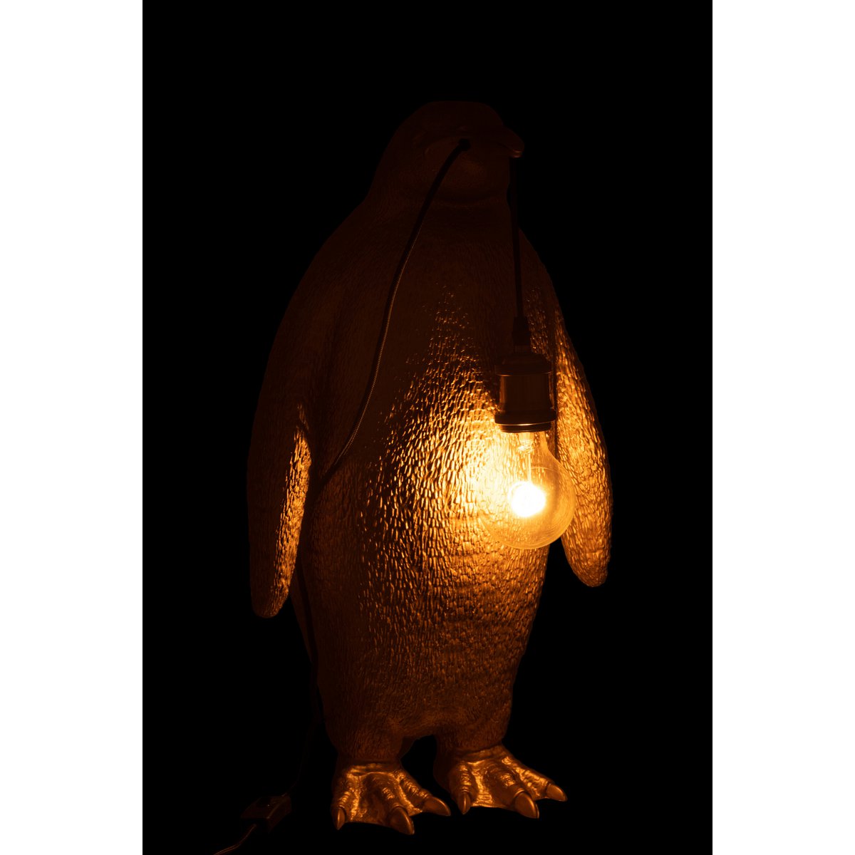 J-Line Tischleuchte Pinguin – Polyresin – Gold – groß