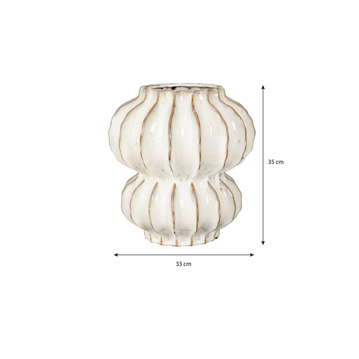 Altea Vase – H35 x Ø33 cm – Keramik – gebrochenes Weiß