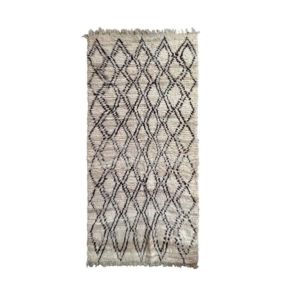 Marokkanischer Berber-Flurteppich aus reiner Wolle, 96 x 220 cm
