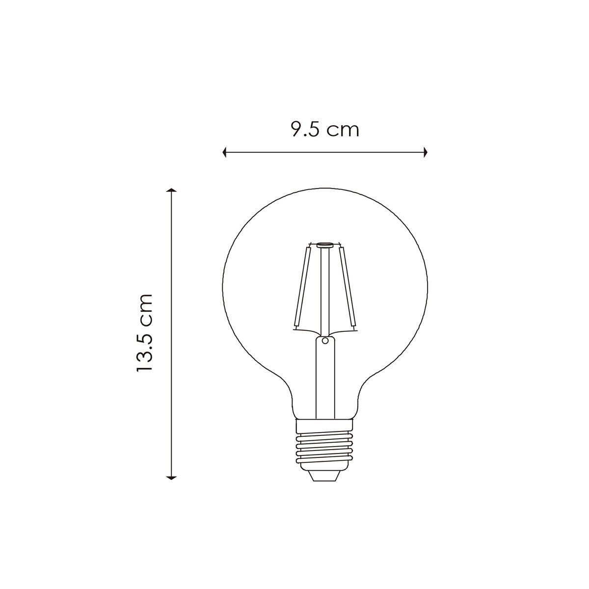 Home Sweet Home dimmbare LED Globe Deco E27 G95 6W 550Lm 2700K Bernstein