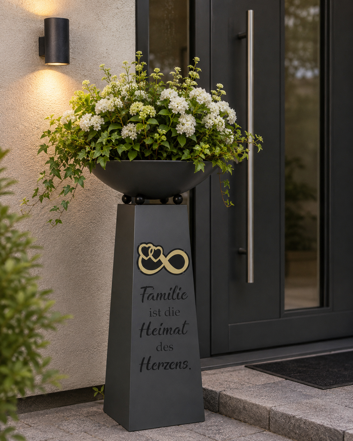 Schalenständer Familie Infinity Metall Grau Gold Dekoschale 95 cm