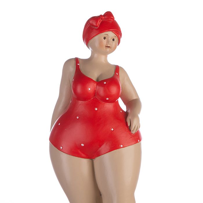 Charming set of 2 poly figure Aunt Elli standing bathing ladies