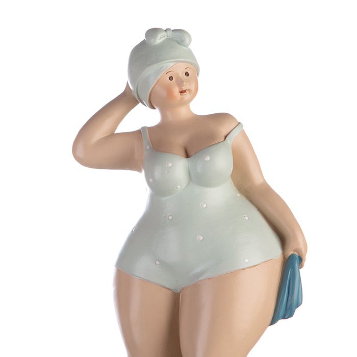 Charming set of 2 poly figure Aunt Elli standing bathing ladies