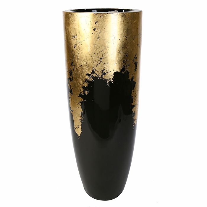 Planter XXL Cone Black Gold Poly 100 cm or 76 cm