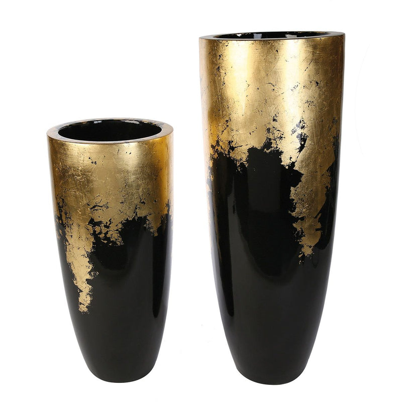 Planter XXL Cone Black Gold Poly 100 cm or 76 cm