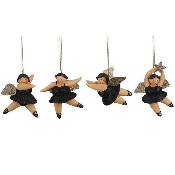 Elegant set of 4 hanging angels 'Betty' - magical Christmas decoration