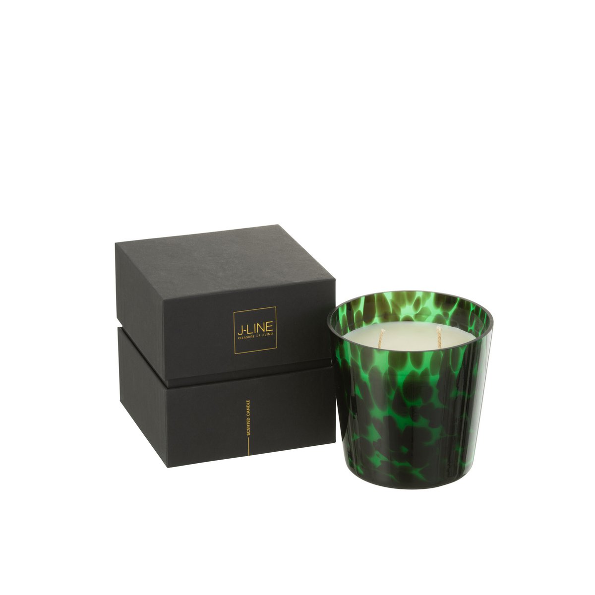 J-Line Duftkerzen Noa – Sandelholz – Glas – Grün – klein – 50U