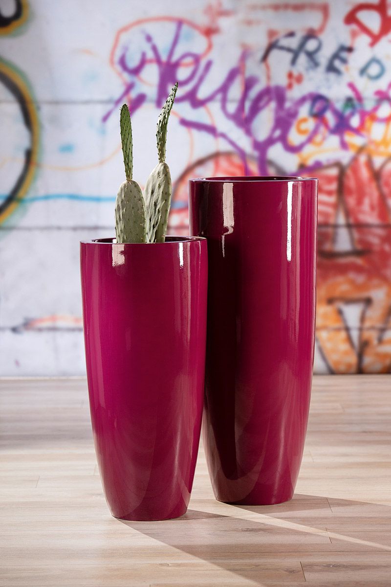 Planter XXL cone resin yellow, pink or blue 75cm or 92 cm