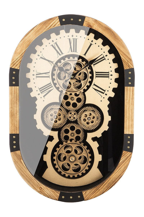 Stijlvolle wandklok 'Lado' met dynamisch tandwielmotief - elegantie en precisie voor je muur