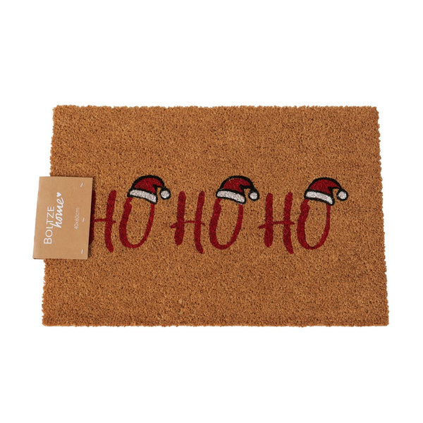 Weihnachtliche Fußmatte "HO HO HO" – Kokos & PVC, Bedruckt, 60x40cm