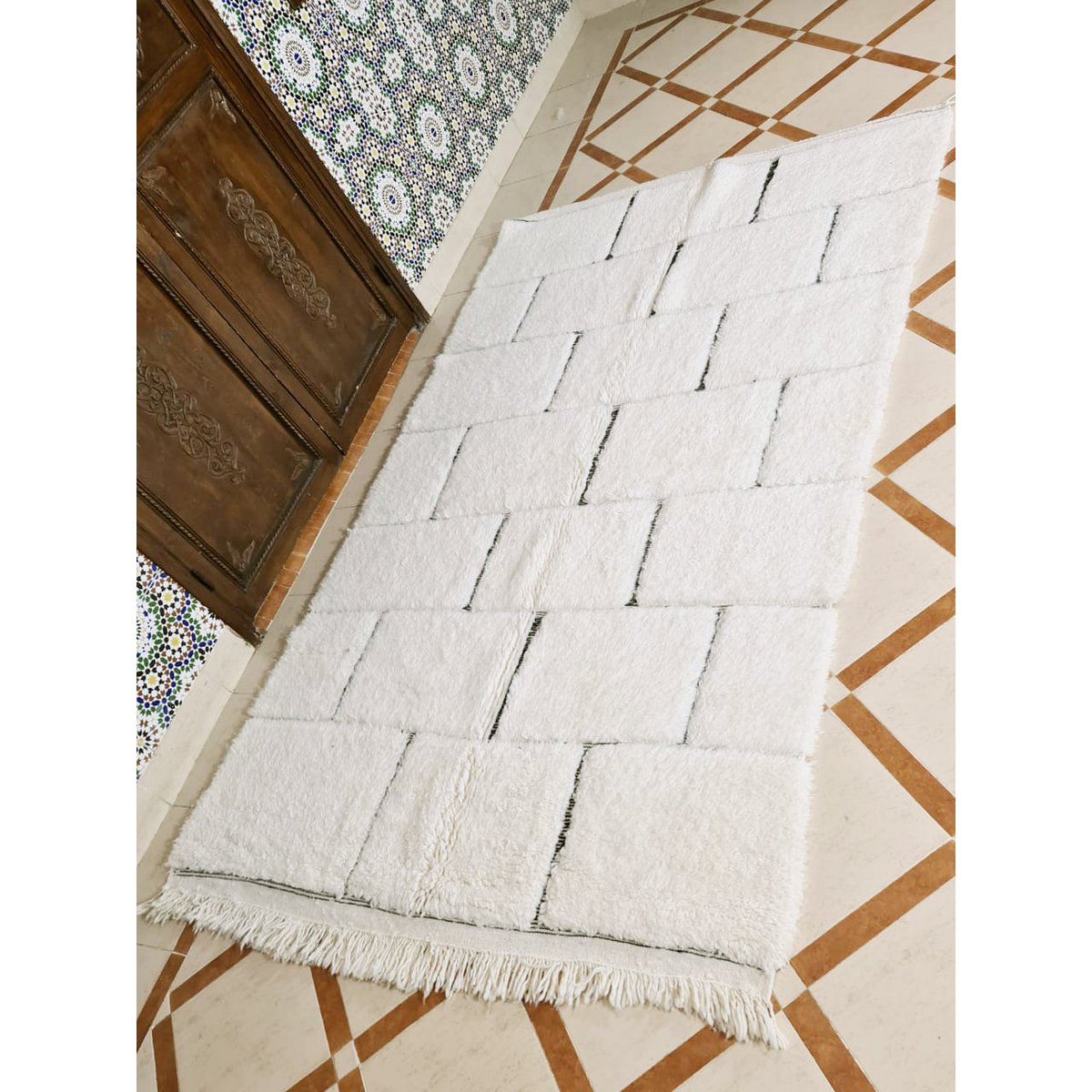 Berberteppich Beni Ouarain reine Wolle 153 x 263 cm