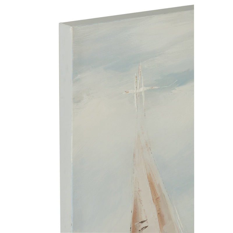 Triptych Sailboats Hand Painted on Canvas
