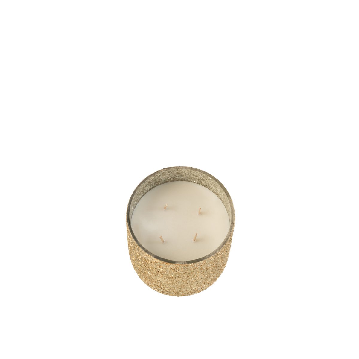J-Line Duftkerze Luxuria – Vanilla Escape – Glas – Gold – mittel – 60U