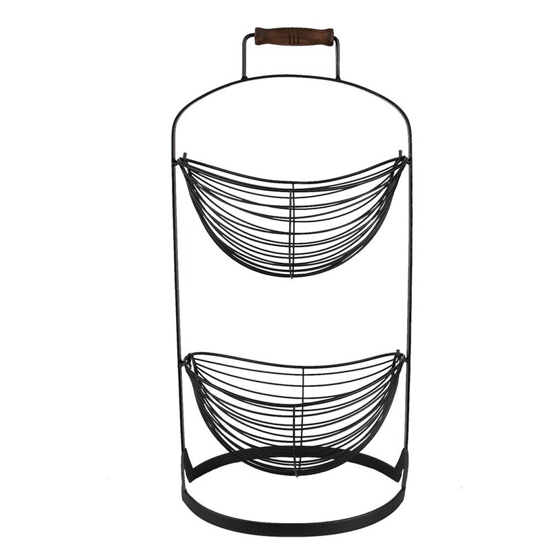 Shelf with baskets black 27x19x57 cm