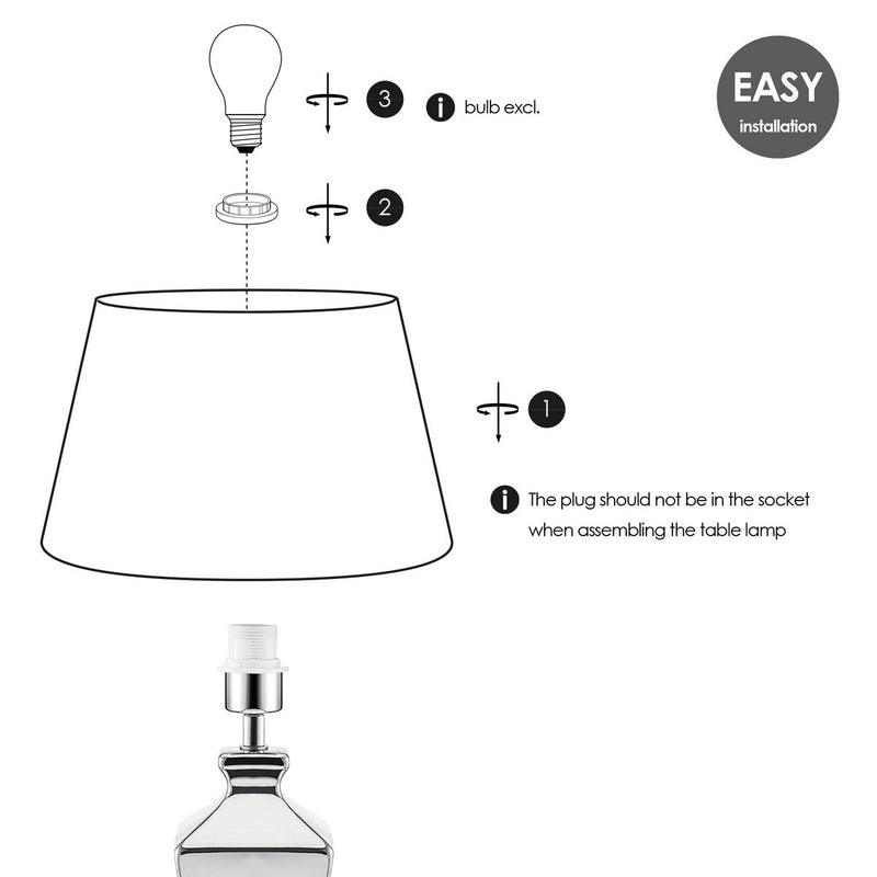Home Sweet Home table lamp Melrose, E27 warm white, dimensions 35x50cm