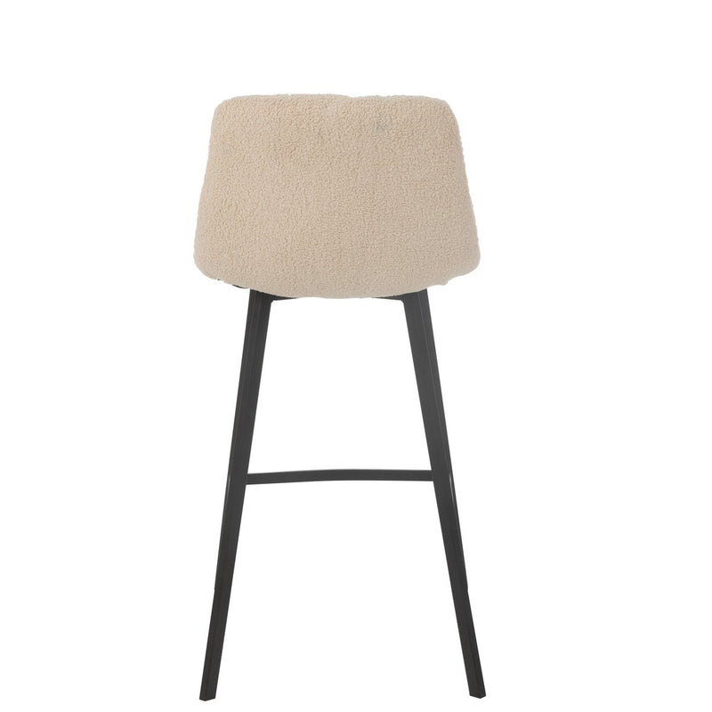 Barstoel Kent met metalen frame en polyester bekleding in beige 95 cm