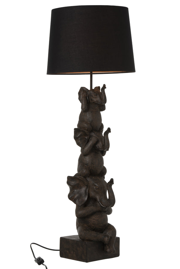Elegante Braunfarbene Elefanten-Lampe - Hören/Sehen/Schweigen Design - Hochwertige Tischbeleuchtung