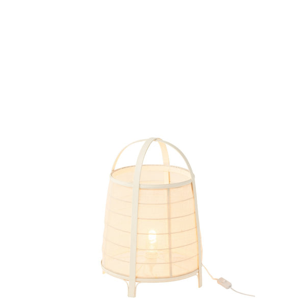 Lampe Rya Baumwolle Bambus Weiß