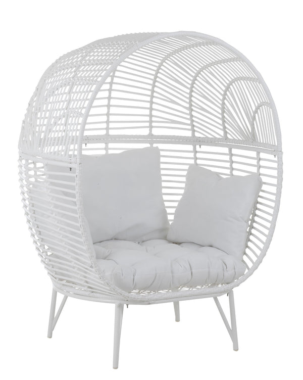 Steel Oval Chair Lounge Chair Wit Comfort en stijl voor uw buitenruimte