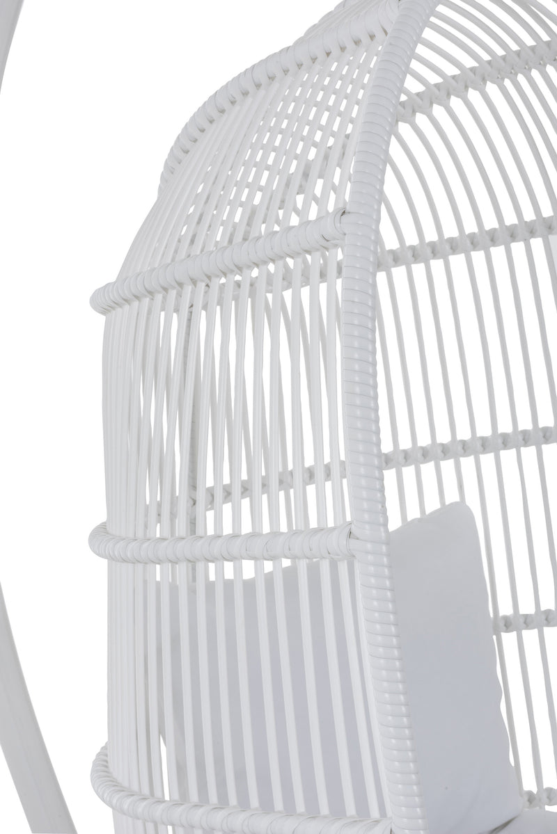 Hängestuhl in Ovaler Form aus Stahl in Weiß: Entspannung und Gemütlichkeit im Freien