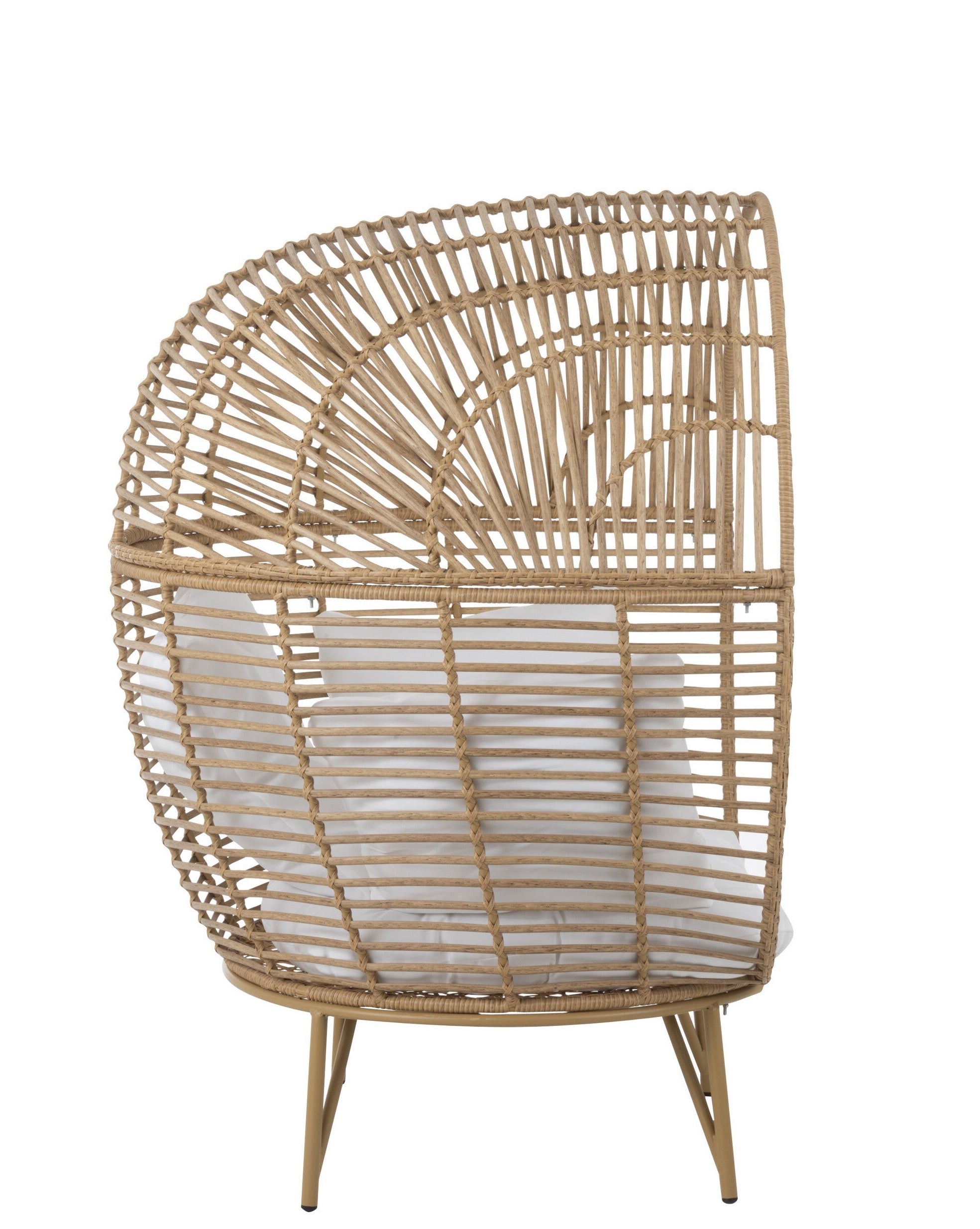 Garten Sessel Stuhl Lounge in Ovaler Form aus Stahl in Naturell Komfort und Stil für Ihre Outdoor-Oase