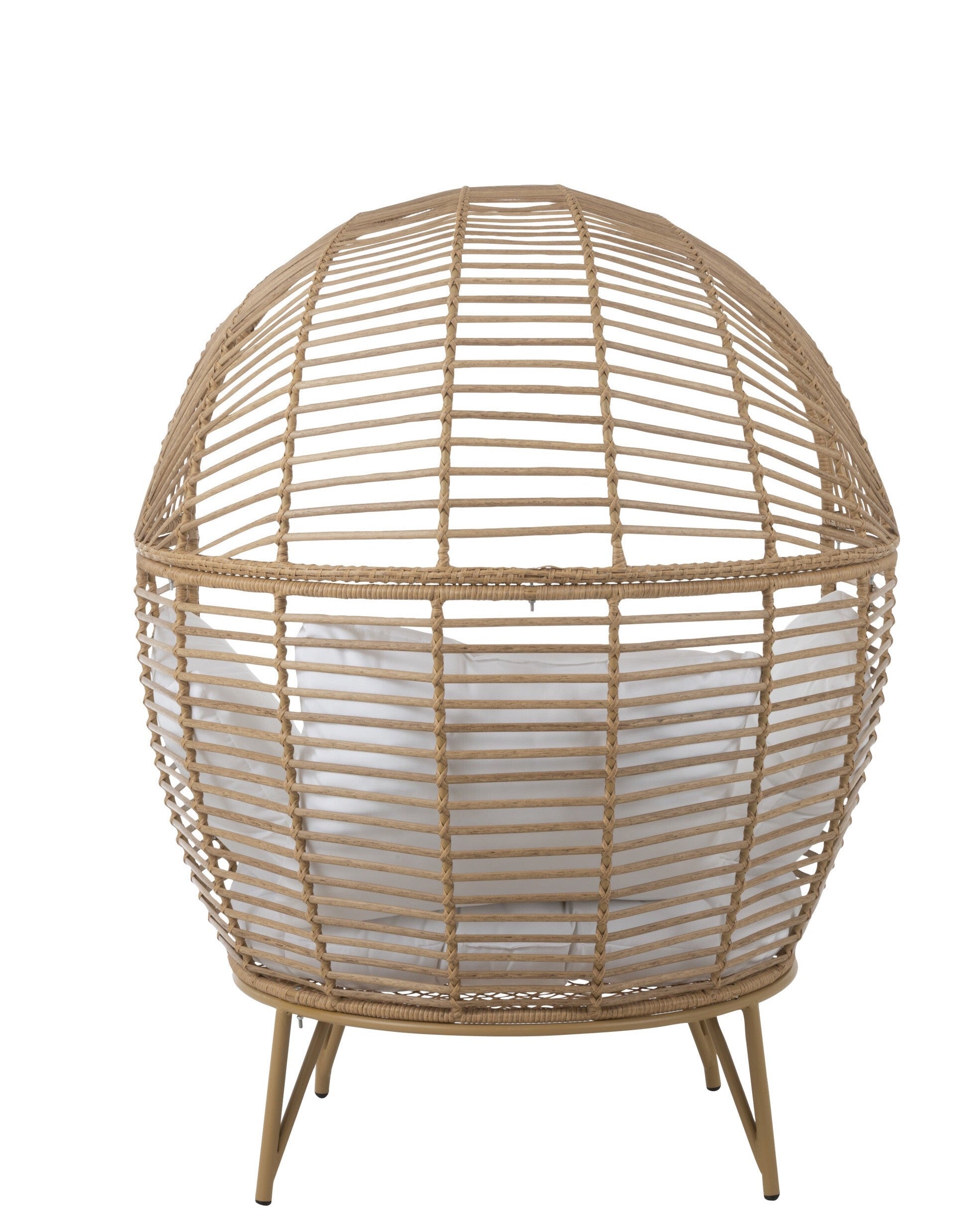 Garten Sessel Stuhl Lounge in Ovaler Form aus Stahl in Naturell Komfort und Stil für Ihre Outdoor-Oase